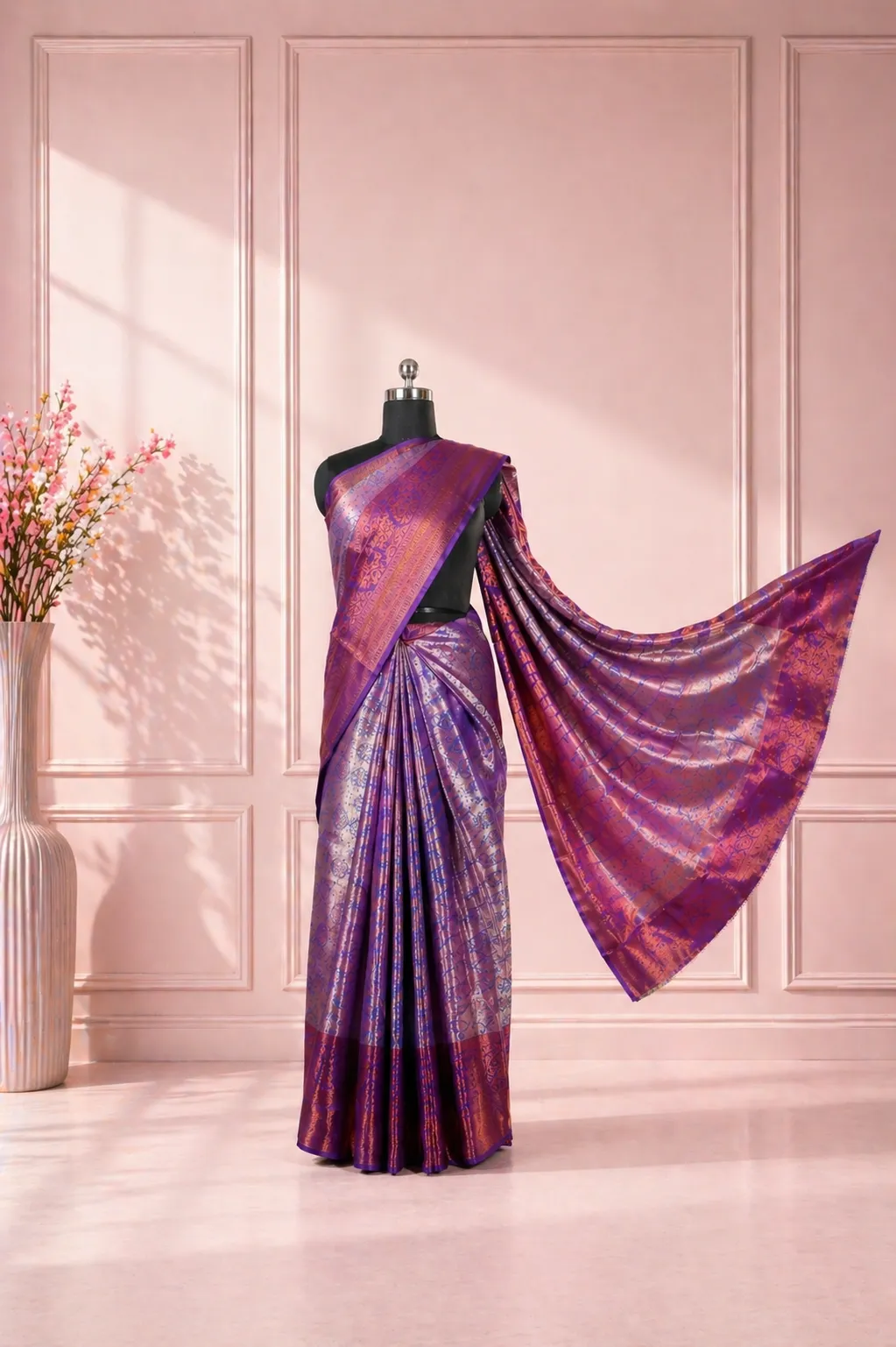Royal Violet Banarasi Silk Saree