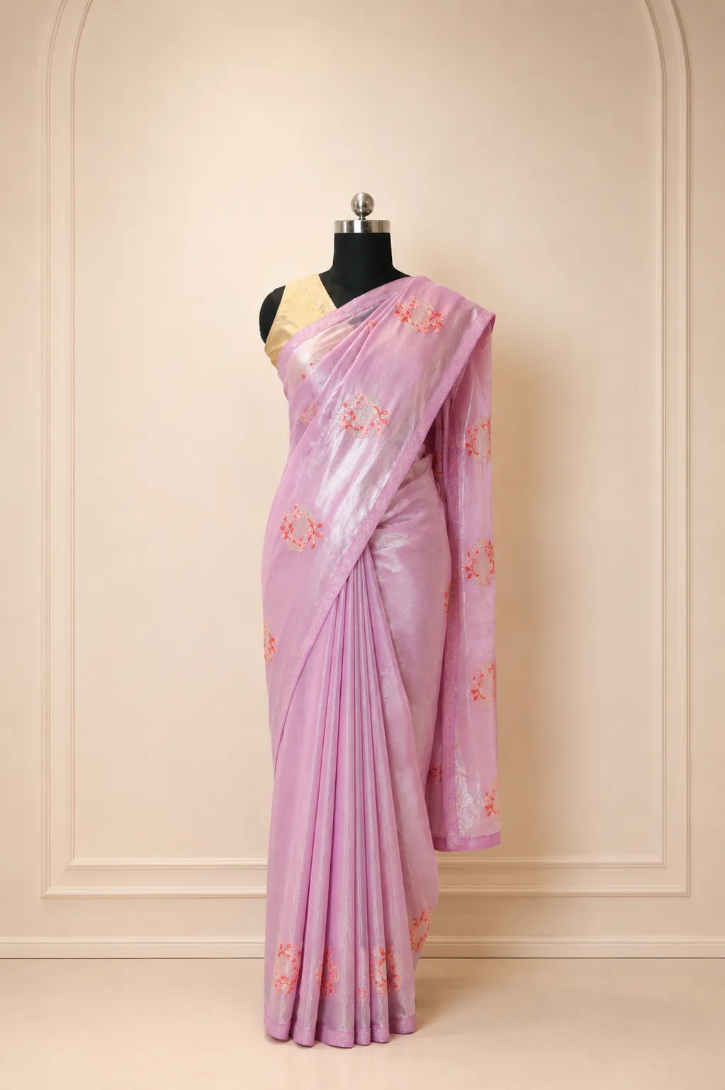 Pastel Lavender Jimmy Choo Shimmer Saree