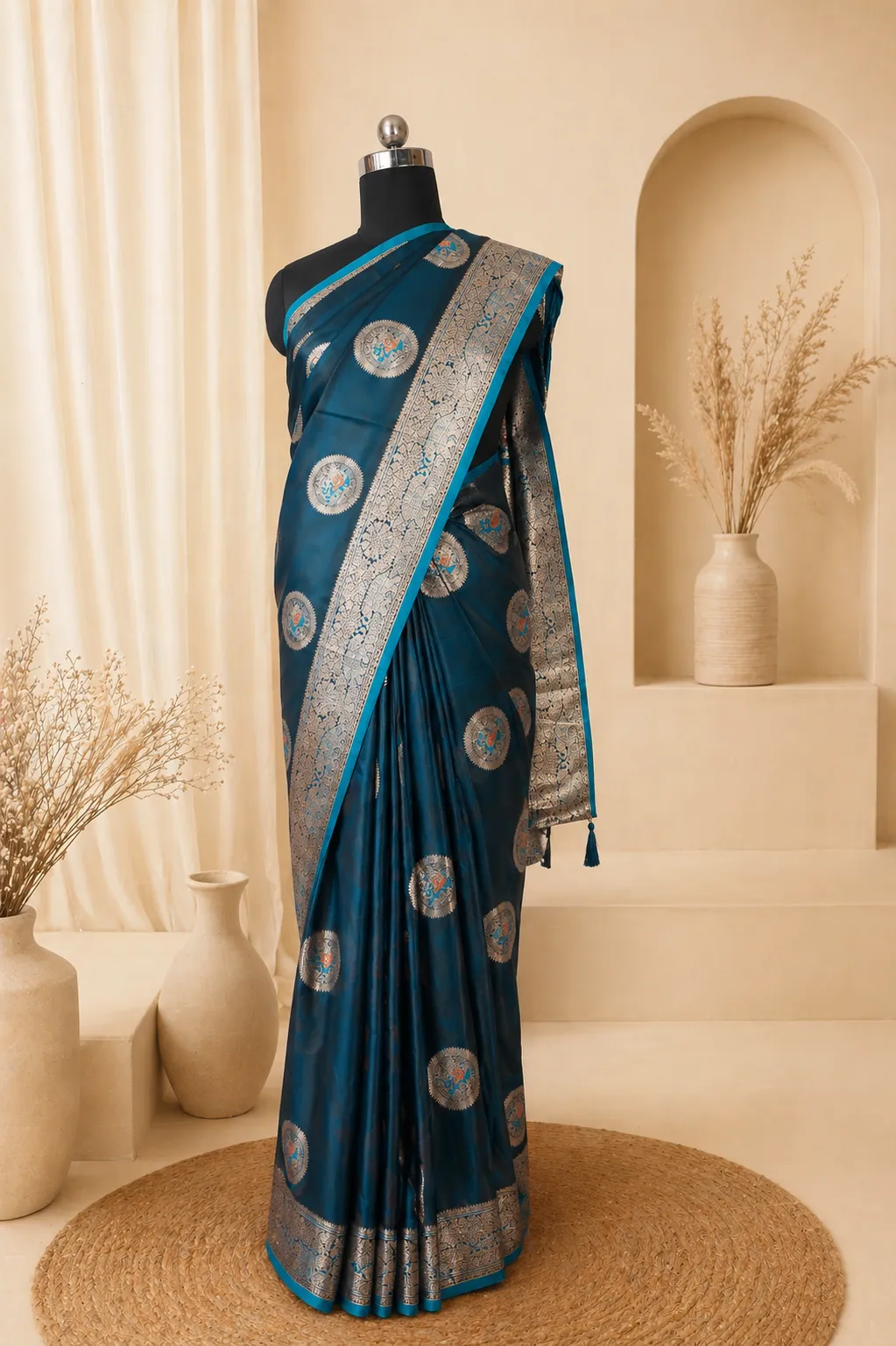 Royal Teal Banarasi Silk Saree